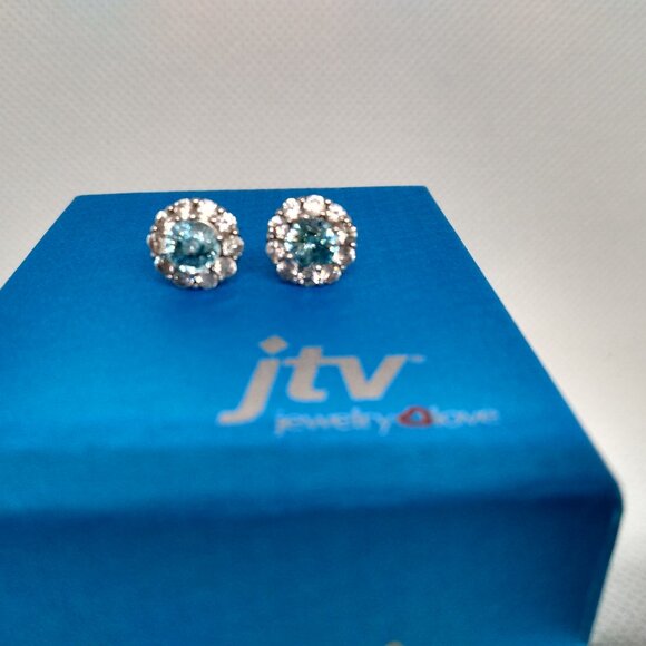 Cambodian blue zircon earrings - Picture 7 of 7